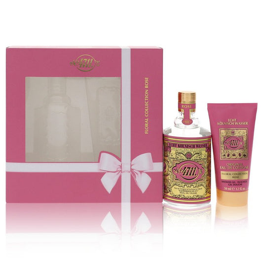 4711 Floral Collection Rose by 4711 Gift Set -- 3.4 oz Eau De Cologne Spray + 1.7 oz Shower Gel for Men - Lamas Perfume