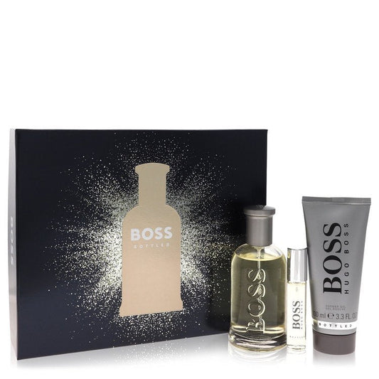 Boss No. 6 by Hugo Boss Gift Set -- 3.3 oz Eau De Toilette Spray + 0.3 oz Mini EDT Spray + 3.4 oz Shower Gel for Men - Lamas Perfume