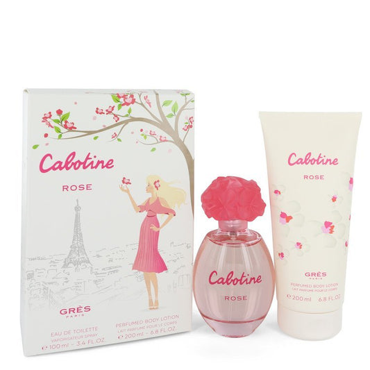 Cabotine Rose by Parfums Gres Gift Set -- 3.4 oz Eau De Toilette Spray + 6.7 oz Body Lotion for Women - Lamas Perfume