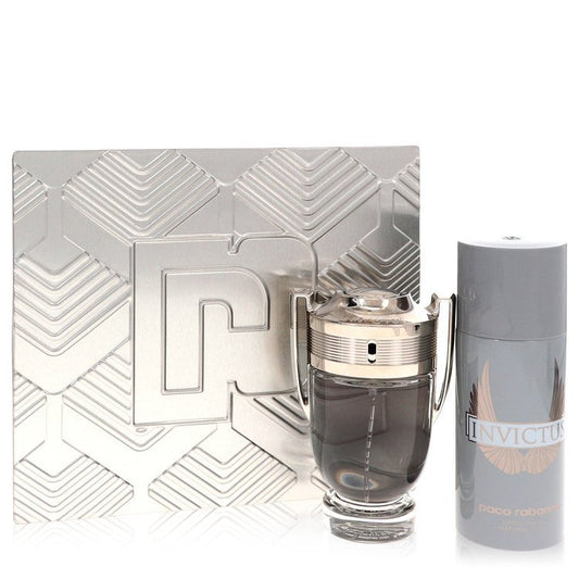 Invictus by Paco Rabanne Gift Set -- 3.4 oz Eau De Toilette Spray + 5.1 oz Deodorant Spray for Men - Lamas Perfume