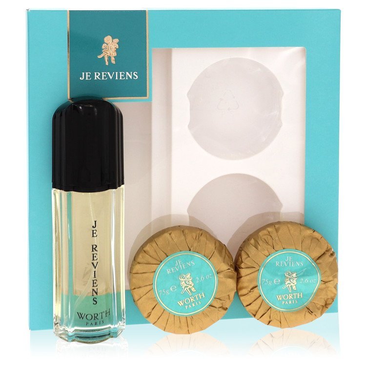 je reviens by Worth Gift Set -- 1.7 oz eau De Toilette Spray + 2 x 2.6 oz Soap for Women - Lamas Perfume
