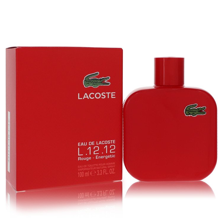 Lacoste Eau De Lacoste L.12.12 Rouge by Lacoste Eau De Toilette Spray 3.3 oz for Men - Lamas Perfume