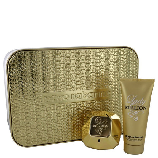 Lady Million by Paco Rabanne Gift Set -- 2.7 oz Eau De Parfum Spray + 3.4 oz Body Lotion for Women - Lamas Perfume