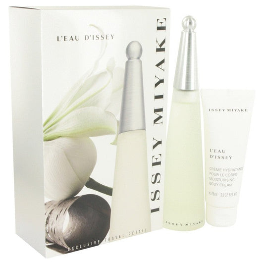 L'EAU D'ISSEY (issey Miyake) by Issey Miyake Gift Set -- 3.3 oz Eau DeToilette Spray + 2.6 oz Body Cream for Women - Lamas Perfume
