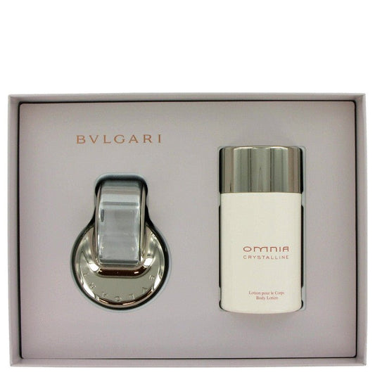 Omnia Crystalline by Bvlgari Gift Set -- 2.2 oz Eau De Toilette Spray + 6.8 oz Body Lotion for Women - Lamas Perfume