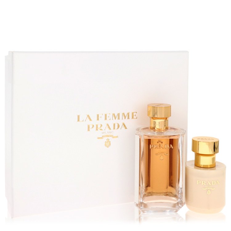 Prada La Femme by Prada Gift Set -- 3.4 oz Eau De Parfum Spray + 3.4 Satin Body Lotion for Women - Lamas Perfume