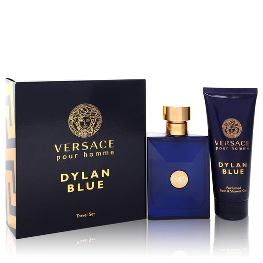 Versace Pour Homme Dylan Blue by Versace Gift Set -- 3.4 oz Eau de Toilette Spray + 3.4 oz Shower Gel for Men - Lamas Perfume